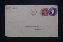 ETATS UNIS - Entier Postal Commercial  + Complément De Philadelphia Pour Salonique En 1933 - L 140580 - 1921-40