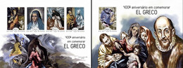 Guinea Bissau 2014, Art, El Greco, 4val In BF+BF IMPERFORATED - Paintings