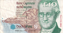 BILLETE DE IRLANDA DE 10 POUNDS DEL AÑO 1999 (BANKNOTE) - Ierland