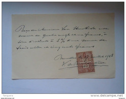 1923 Fiscal Nr 1 10 C Sur Reçu Ontvangstbewijs Bruxelles - Dokumente