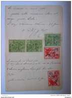 Belgique  1934  Fiscale Zegels 52 0.20, 56 0.50, 176 1 Fr  Timbre Fiscal Op Factuur Sur Facture Meuble - Documentos