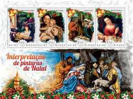 Guinea Bissau 2014, Christmas, Painting By Rubens, Correggio, 4val In BF - Paintings