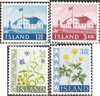 Island 347-348,359-360 (kompl.Ausg.) Postfrisch 1961/62 Regierungsgebäude, Pflanzen - Nuovi