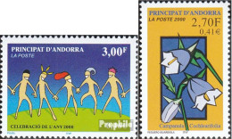 Andorra - Französische Post 546,550 (kompl.Ausg.) Postfrisch 2000 Jahrtausendfeier, Pflanzen - Postzegelboekjes