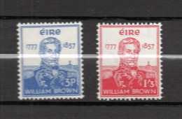Ireland 1957 Set William Brown Stamps (Michel 132/33) Nice MLH(132), MNH(133) - Nuevos