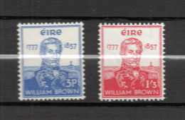 Ireland 1957 Set William Brown Stamps (Michel 132/33) Nice MLH(132), MNH(133) - Neufs