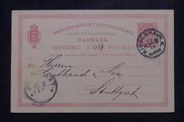 DANEMARK - Entier Postal De Copenhague Pour Stuttgart En 1894  - L 140617 - Entiers Postaux