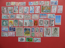 FRANCE OBLITERES LUXE : ANNEE COMPLETE 1979 ( MANQUE 2 TIMBRES ) SOIT 45 TIMBRES POSTE DIFFERENTS + PA 52 + PREOS 158/65 - 1970-1979