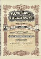 Titre De 1920 - Grand Bazar Du Boulevard Anspach - Bruxelles - Déco - Blanco - Textil