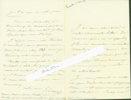 Lettre Hector Giacomelli Aquarelliste Dessinateur Graveur Illustrateur Autographe Signature Versailles 14 3 1887 - Autres & Non Classés