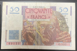 Beau Billet De 50 Francs Le Verrier 8-4-1948. G.103. Etat TB/TTB - 50 F 1946-1951 ''Le Verrier''