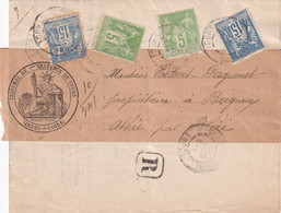 France Marcophilie - Département De L'Indre Et Loire - Tours - Lettre Recommandée Type Sage - 1877-1920: Semi-moderne Periode