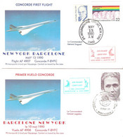 CONCORDE PREMIER 1er VOL BARCELONE NEW YORK AR AIR FRANCE 04/1990 - Sonstige & Ohne Zuordnung