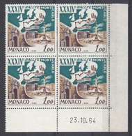 MONACO N° 662 - Bloc De 4 COIN DATE - NEUF SANS CHARNIERE - 23/10/64 - Nuevos