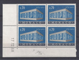 MONACO N° 790 - Bloc De 4 COIN DATE - NEUF SANS CHARNIERE - 17/12/68 - Nuevos