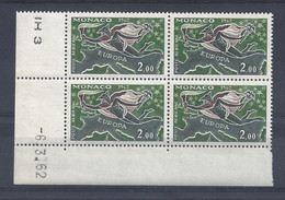 MONACO - POSTE AERIENNE N° 79 - Bloc De 4 COIN DATE - NEUF SANS CHARNIERE - 6/3/62 - Poste Aérienne