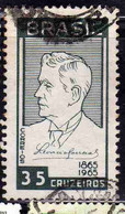 BRAZIL BRASIL BRASILE BRÉSIL 1965 LEONCIO CORREIAS POET 35cr USED USATO OBLITERE' - Used Stamps