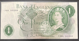 Beau Billet D'Angleterre De 1 Pound ND 1960/1978. TTB/SUP - 1 Pound