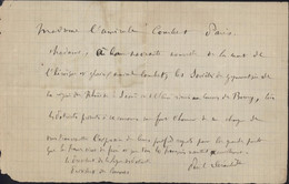 Billet Autographe Paul Déroulède Poète écrivain Romancier Militant Nationaliste écrit à La Mort De L'amiral Courbet - Other & Unclassified