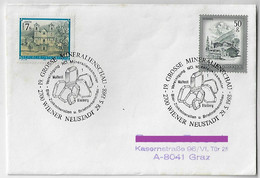 Austria 1998 Cover With 2 Stamp And Commemorative Postmark Geology Mineral Wulfenite From Bad Bleiberg - Minéraux