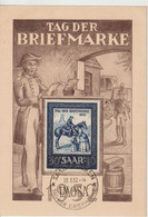 Sarre Carte Maximum 1952 Journée Du Timbre 303 - Cartoline Maximum