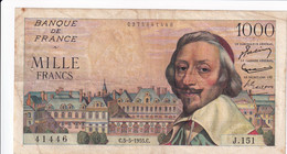 BILLETE DE FRANCIA DE 1000 FRANCS DEL 5-5-1955 RICHELIEU (BANKNOTE) - 1 000 F 1953-1957 ''Richelieu''