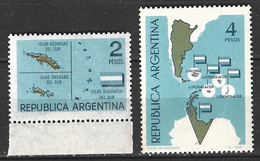 ARGENTINE. N°682-3 De 1964. Cartographie Des Malouines. - Otros & Sin Clasificación