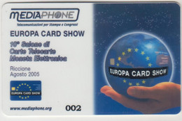ITALY - Europa Card Show 2005, Sala Stampa MediaPhone, Tirage 50 - Usages Spéciaux