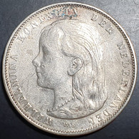 Netherlands 1 Gulden Wilhelmina Long Hair 1897 Silver VF+ - 1 Florín Holandés (Gulden)