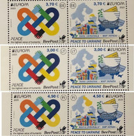 Estonia Lithuania Finland 2023 Europa CEPT Peace To Ukraine BeePost Set Of 6 Stamps Mint - 2023