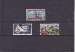 SOUTH AFRICA  -  AFRIQUE DU SUD  -  SUID-AFRIKA  - O / CANCELLED -  1963 - BOAT, RED CROSS, FLOWER  Mi. 311, 313, 315 - Gebraucht