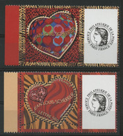 N° 3861A + 3862A Cote 10 € "Coeur J. L. SCHERRER" Vignettes "Cérès" Et "Les Timbres Personnalisés" Neufs ** Qualité TB - Neufs