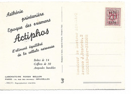 PM295/ PRE654 1955-1956 S/CP .imprimée Publicitaire Laboratoire Roger Bellon > Dr. Simonart Monceau S/Sambre - Typografisch 1951-80 (Cijfer Op Leeuw)