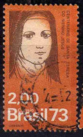 BRAZIL BRASIL BRASILE BRÉSIL 1973 ST. TERESA OF LISIEUX THE LITTLE FLOWER 2cr USED USATO OBLITERE' - Used Stamps