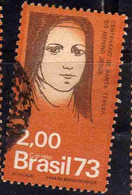 BRAZIL BRASIL BRASILE BRÉSIL 1973 ST. TERESA OF LISIEUX THE LITTLE FLOWER 2cr USED USATO OBLITERE' - Used Stamps