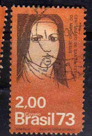 BRAZIL BRASIL BRASILE BRÉSIL 1973 ST. TERESA OF LISIEUX THE LITTLE FLOWER 2cr USED USATO OBLITERE' - Used Stamps