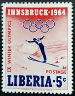 Liberia 1963 Sport Jeux Olympiques Olympic Games 1964 Ski Yvert 391 ** MNH - Invierno 1964: Innsbruck