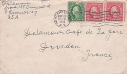 Seine Et Oise Et USA - 2 Lettres Affranchies 1 Et 2 Cents Franklin. De Rochester New-York à  Dourdan (91). - Cartas & Documentos