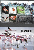 GRENADA, 2020, MNH, BIRDS, FLAMINGOS,  SHEETLET+ S/SHEET - Flamencos