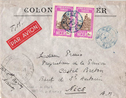 LETTRE. NIGER. FM. 1 AOUT 1942. PAR AVION 3,50Fr. HOPITAL DE NIAMEY. NIAMEY POUR NICE  /2 - Lettres & Documents