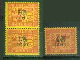 FC IOC06 Indochine Taxe YT N° 57 Paire Nsg 59 Neufs * - Timbres-taxe