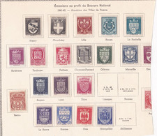 19 Timbres Neufs, Armoiries Des Villes De France 1941 - 1942 , Sur Charnières - Neufs