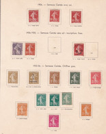 17 Timbres 1906 1936 Semeuse Carmée , Avec Sols Sans Sols , Chiffres Gras, Sur Charnières - 1906-38 Semeuse Con Cameo