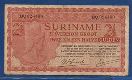 SURINAME - P.110 – 2½ Gulden 1955 F/VF, Serie DQ024490 - Suriname