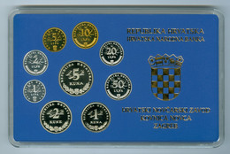 Croatia 1995 Complete Official Mint Coin Set From 1995 Croatian Text On Coins PP Kuna Lipa - Croatia
