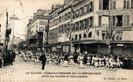 N°102982 -cpa Le Havre -défilé Des Sociétés De Gymnastique- - Gymnastiek