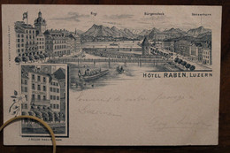 CPA AK 1900's Hotel Raben Luzern Suisse Gruss Aus Schweiz Litho Switzerland - Luzern