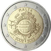 Malta 2 Euro. 2012 (Unc. Bi-Metallic) 10th Anniversary Of Euro Coins And Banknotes - Malta