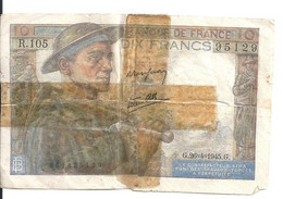 FRANCE 10 FRANCS 1945 G P 99 - 10 F 1941-1949 ''Mineur''