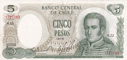BILLETE DE CHILE DE 5 PESOS DEL AÑO 1975 EN CALIDAD EBC (XF) (BANK NOTE) - Chile